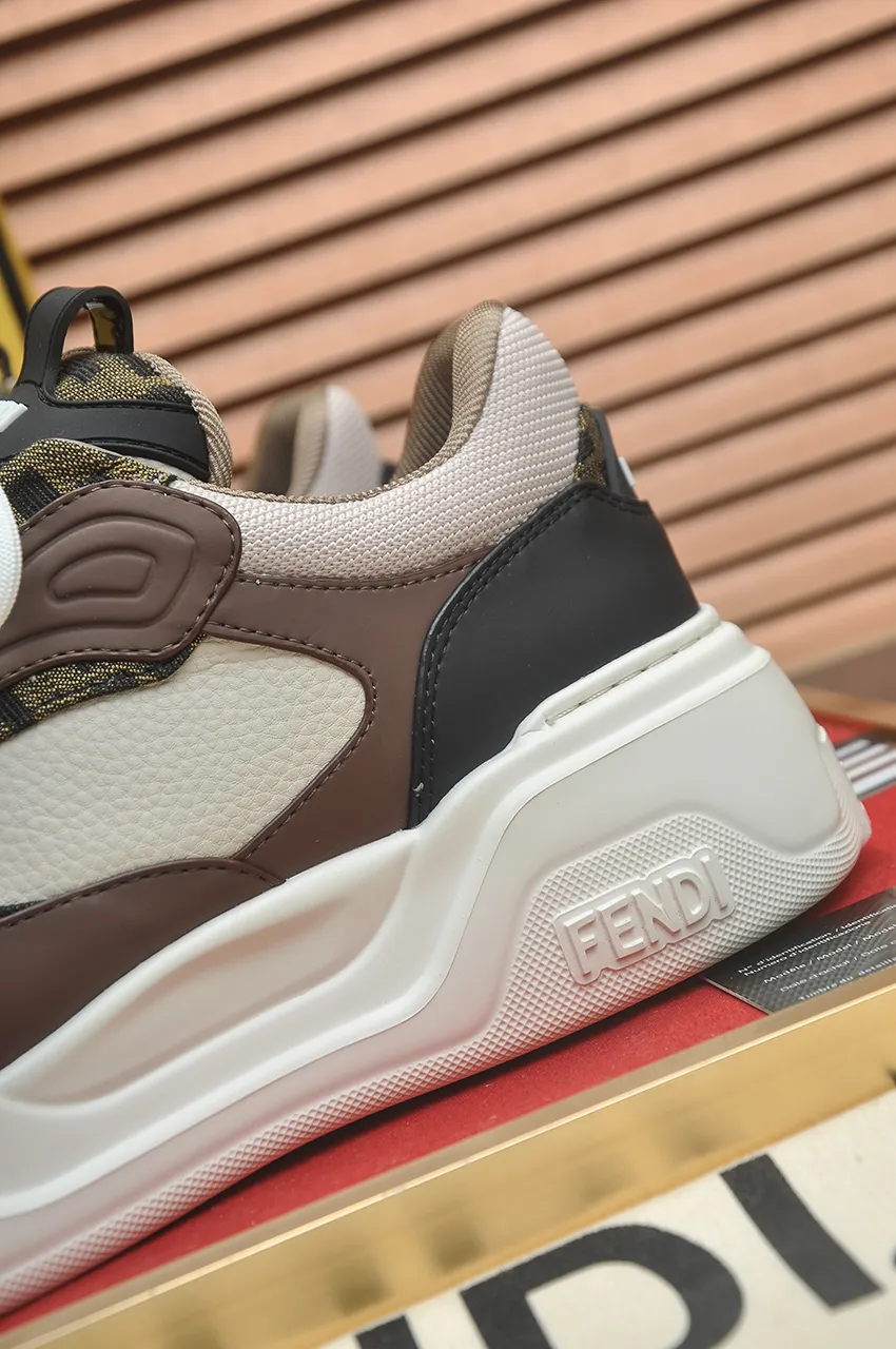 Men's shoes 💰600💶 [Fendi] The latest casual sports shoes 🔥 Many 💑 stars have the same style FD match. The original version is a one-to-one replica. Designer Kim Jones's first fendi match and Donkey brand Trainer basketball sneakers. Material: Original silk mesh. Lining: Breathable mesh. Packaging: Original 1:1 matching high-end packaging. Size: 38-45 (45 is custom-made and cannot be returned or exchanged)
